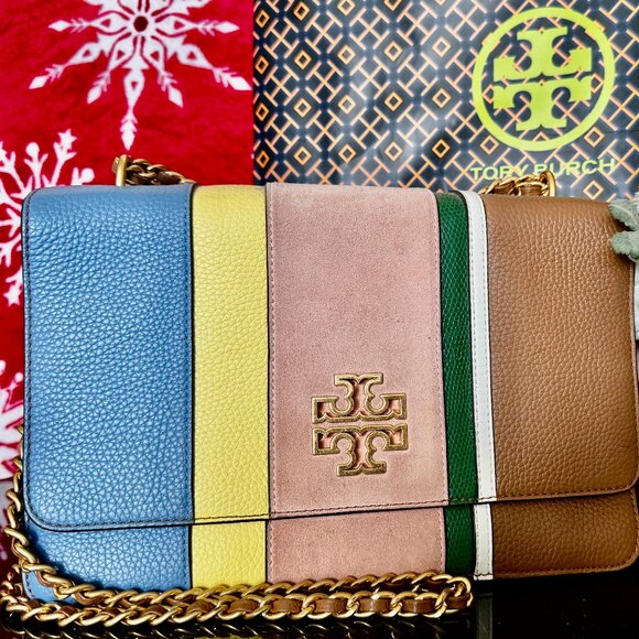 Tory Burch Britten Flap Multicolor Chain Strap Shoulderbag - Picture 2 of 15